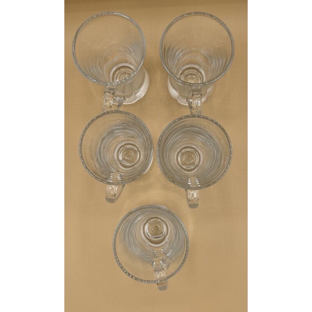 Aderia glass frosted footed mug Irish coffee great for any occasion. Lot Of 5 - Picture 4 of 7
